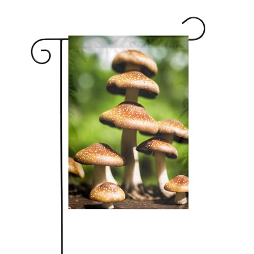 Dekorative Gartenflagge, 30 x 45 cm, doppelseitige saisonale Outdoor-Hofflagge, für Urlaub, Bauernhaus, Heimdekoration, Pilz von LHFIOHIRG