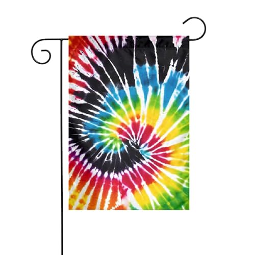 Dekorative Gartenflagge, 30 x 45 cm, doppelseitige saisonale Outdoor-Hofflagge, für Urlaub, Bauernhaus, Heimdekoration, Tie Dye Hippies) von LHFIOHIRG