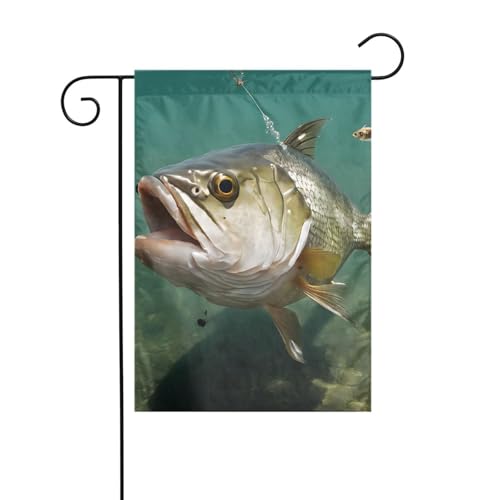 Dekorative Gartenflagge, 30 x 45 cm, doppelseitige saisonale Outdoor-Hofflagge, für Urlaub, Bauernhaus, Heimdekoration, Unterwasserwelse von LHFIOHIRG