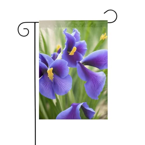 Dekorative Gartenflagge, 30 x 45 cm, doppelseitige saisonale Outdoor-Hofflagge, für Urlaub, Bauernhaus, Heimdekoration, Violett von LHFIOHIRG