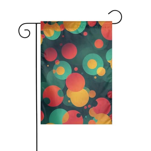 Dekorative Gartenflagge, 30 x 45 cm, doppelseitige saisonale Outdoor-Hofflagge, für Urlaub, Bauernhaus, Heimdekoration, abstraktes rundes Muster von LHFIOHIRG
