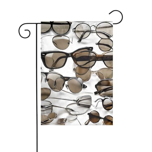 Dekorative Gartenflagge, 30 x 45 cm, doppelseitige saisonale Outdoor-Hofflagge, für Urlaub, Bauernhaus, Heimdekoration, niedliche Gläser von LHFIOHIRG