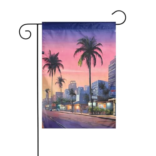 Dekorative Gartenflagge, 30 x 45 cm, doppelseitige saisonale Outdoor-Hofflagge, für Urlaub, Bauernhaus, Heimdekoration (Das alte Hollywood) von LHFIOHIRG