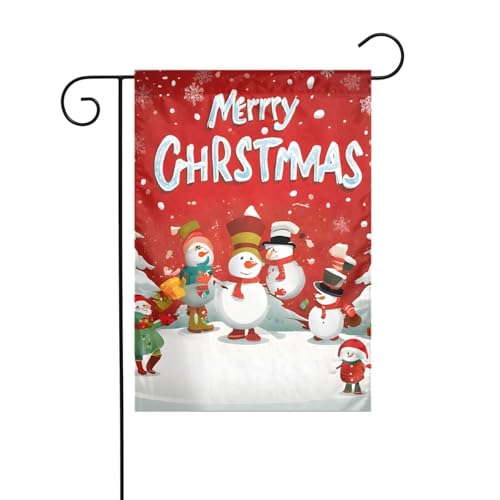 Dekorative Gartenflagge, 30 x 45 cm, doppelseitige saisonale Outdoor-Hofflagge, für Urlaub, Bauernhaus, Heimdekoration (Frohe Weihnachten) von LHFIOHIRG