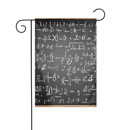 Dekorative Gartenflagge, 30 x 45 cm, doppelseitige saisonale Outdoor-Hofflagge, für Urlaub, Bauernhaus, Heimdekoration (Schulmathematik) von LHFIOHIRG