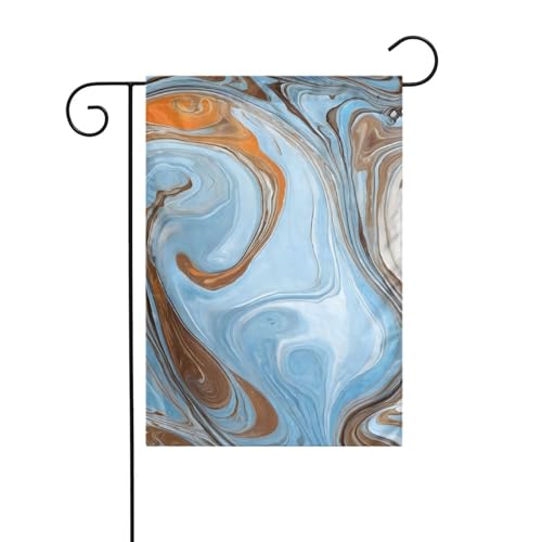 Dekorative Gartenflagge, 30 x 45 cm, doppelseitige saisonale Outdoor-Hofflagge, für Urlaub, Bauernhaus, Heimdekoration (Türkis, Gold, Marmor) von LHFIOHIRG