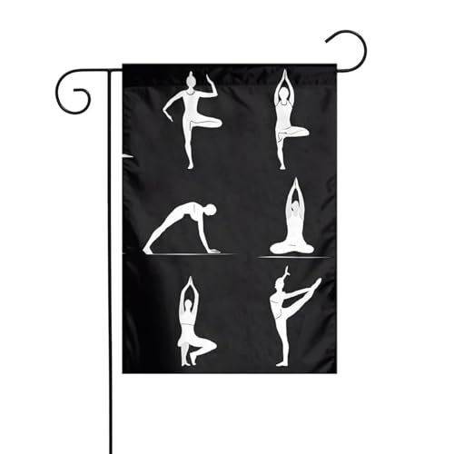 Dekorative Gartenflagge, 30 x 45 cm, doppelseitige saisonale Outdoor-Hofflagge, für Urlaub, Bauernhaus, Heimdekoration (Yoga) von LHFIOHIRG