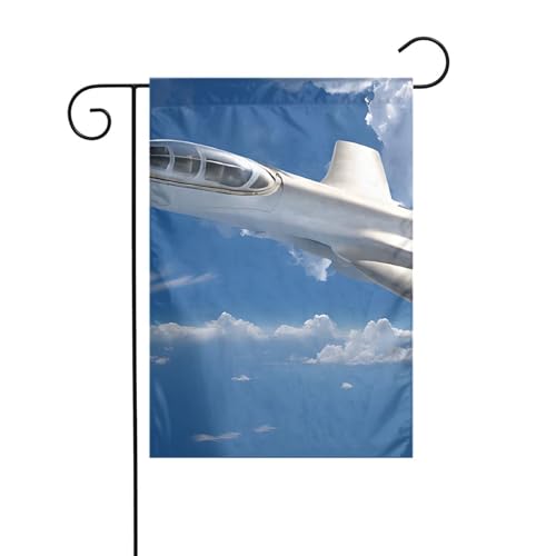 Dekorative Gartenflagge, 30 x 45 cm, doppelseitige saisonale Outdoor-Hofflagge, für Urlaub, Bauernhaus, Heimdekoration (fliegendes Flugzeug) von LHFIOHIRG