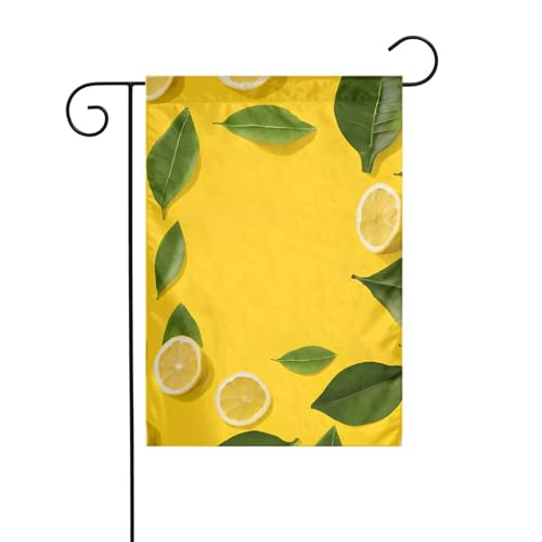 Dekorative Gartenflagge, 30 x 45 cm, doppelseitige saisonale Outdoor-Hofflagge, für Urlaub, Bauernhaus, Heimdekoration (gelbe Zitrone) von LHFIOHIRG