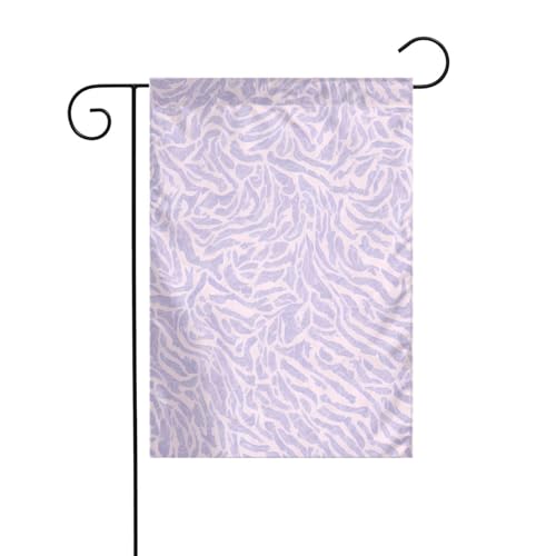 Dekorative Gartenflagge, 30 x 45 cm, doppelseitige saisonale Outdoor-Hofflagge, für Urlaub, Bauernhaus, Heimdekoration (lila Blatt gedrucktes Muster) von LHFIOHIRG