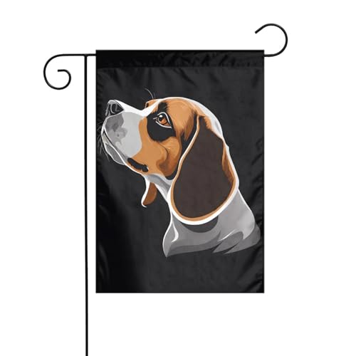 Dekorative Gartenflagge, 30 x 45 cm, doppelseitige saisonale Outdoor-Hofflagge, für Urlaub, Bauernhaus, Heimdekoration (niedlicher Hund) von LHFIOHIRG