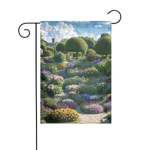 Dekorative Gartenflagge, 30 x 45 cm, doppelseitige saisonale Outdoor-Hofflagge, für Urlaub, Bauernhaus, Heimdekoration (voller Blume) von LHFIOHIRG