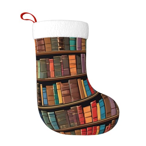 LHFIOHIRG (Bibliotheks-Bücherregal) Weihnachtsstrumpf zum Aufhängen, festliche Dekorationen für Urlaub, Weihnachtsbaum, Kamin, Dekoration von LHFIOHIRG