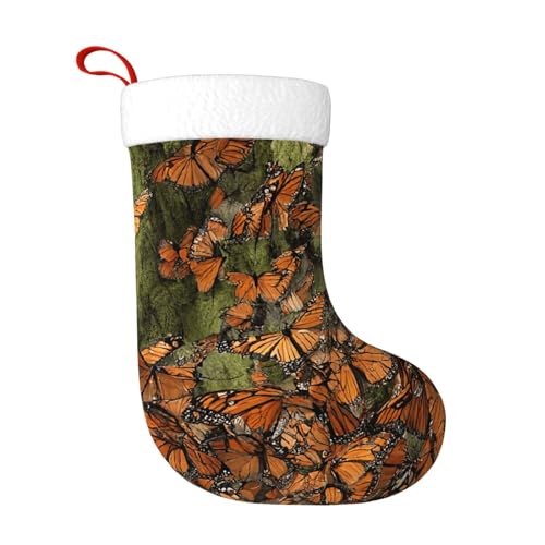 LHFIOHIRG Monarch-Schmetterlinge, Weihnachtsstrumpf, hängende Socken, festliche Dekorationen für Urlaub, Weihnachtsbaum, Kamin, Dekoration LHFIOHIRG Monarch-Schmetterlinge, Weihnachtsstrumpf, hängende Socken, festliche Dekorationen für Urlaub, Weihnachtsbaum, Kamin, Dekoration von LHFIOHIRG