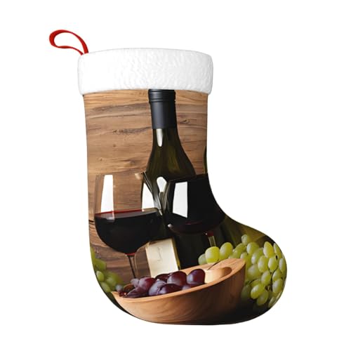 LHFIOHIRG Weinflaschenkorken, Trauben), Weihnachtsstrumpf zum Aufhängen, festliche Dekorationen für Urlaub, Weihnachtsbaum, Kamin, Dekoration von LHFIOHIRG