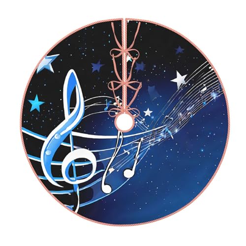 Weihnachtsbaumdecke (Blaue Musik), 91,4 cm, großer Weihnachtsbaumteppich, runde Baummatte, Urlaubsdekoration für Zuhause, Büro von LHFIOHIRG