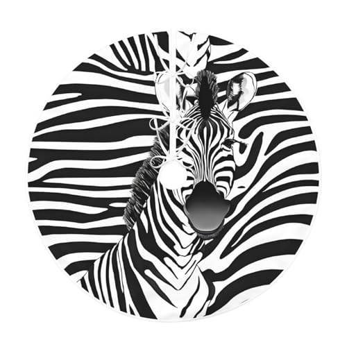 Weihnachtsbaumdecke mit Zebramuster, 91,4 cm, groß, rund, für Zuhause, Büro Weihnachtsbaumdecke mit Zebramuster, 91,4 cm, groß, rund, für Zuhause, Büro von LHFIOHIRG