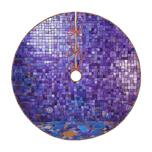 Weihnachtsbaumdecke mit türkisfarbenem Muster, 121,9 cm, groß, rund, für Zuhause, Büro Weihnachtsbaumdecke mit türkisfarbenem Muster, 121,9 cm, groß, rund, für Zuhause, Büro von LHFIOHIRG