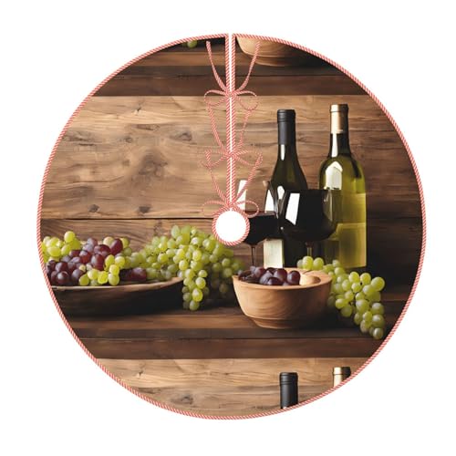 Weinflaschenkorken Trauben) 91,4 cm Weihnachtsbaumrock großer Weihnachtsbaumteppich runde Baummatte Urlaubsdekoration für Zuhause Büro von LHFIOHIRG
