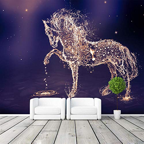 Tapeten Fantasie Pferd Fototapete Benutzerdefinierte Wandbild Charming Galaxy Tapete Wandkunst Schlafzimmer Mädchen Kinderzimmer Dekor Dekoration-200 * 140Cm von LHFLHI