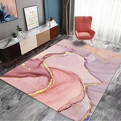 LHGBGBLN 3D Wohnzimmer Teppich Rosa Marmor Korridor Schlafzimmer Anti-Rutsch-Matte Kind Krabbeln Bodenmatte Bereich Teppich Wohnkultur von LHGBGBLN