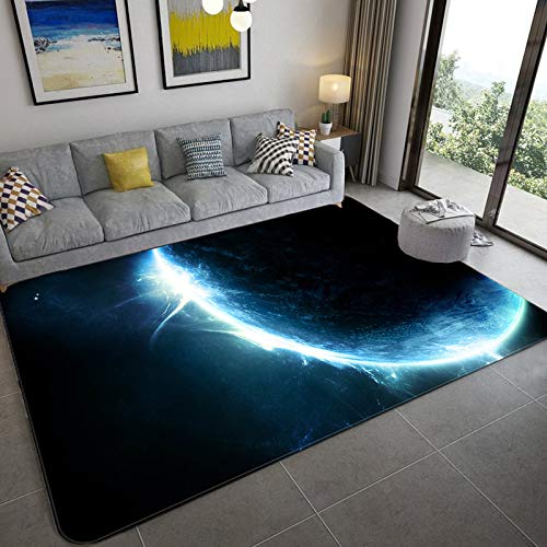 LHGBGBLN Blauer Nachthimmel Blitz 3D Teppich Wohnzimmer Couchtisch Teppich Schlafzimmerbereich Teppich Zimmer Spielmatte Badezimmer rutschfeste Matte von LHGBGBLN