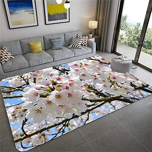 LHGBGBLN Blume Zweig 3D Teppich Wohnzimmer Schlafzimmer Bodenmatte Kinderzimmer Krabbelmatte Korridor Bodenmatte Türmatte von LHGBGBLN