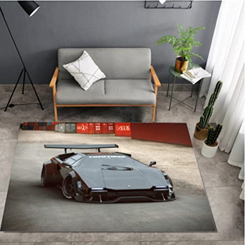 Sportwagen-Teppich – Coole Trend-Lokomotive-Teppiche – kreative Bodenmatte für Jungenzimmer-Gaming-Stuhl 80x120cm von LHGBGBLN