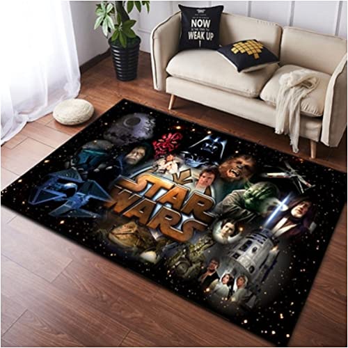 LHGBGBLN Starship Wars-Teppich - Jedi-Krieger-Teppiche - Lichtschwert Teppich - Kurzflor-Dekor-Bodenmatte 100x160cm von LHGBGBLN