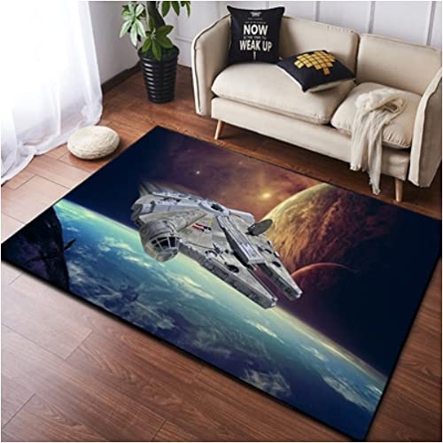 Starship Wars-Teppich - Jedi-Krieger-Teppiche - Lichtschwert Teppich - Kurzflor-Dekor-Bodenmatte 100x160cm von LHGBGBLN