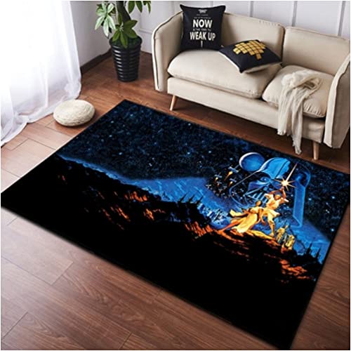 LHGBGBLN Starship Wars-Teppich - Jedi-Krieger-Teppiche - Lichtschwert Teppich - Kurzflor-Dekor-Bodenmatte 160x230cm von LHGBGBLN