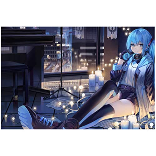 LHGBGBLN Teppich - Hatsune Miku Teppiche - Diva Hatsune Anime Bodenmatte - Krabbelmatte mit kurzem Flor 140x200cm von LHGBGBLN