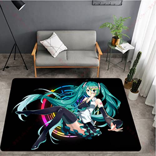 Teppich - Hatsune Miku Teppiche - Diva Hatsune Anime Bodenmatte - Krabbelmatte mit kurzem Flor 80x120cm von LHGBGBLN