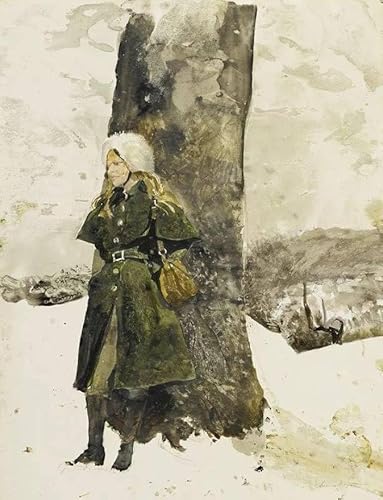 LHHJF LJHFA Andrew Wyeth Poster Helga im Obstgarten Retro Wandkunst Andrew Wyeth Leinwand Malerei und Drucke Zuhause Wohnzimmer Dekor Bild 50x70cm Kein Rahmen von LHHJF LJHFA