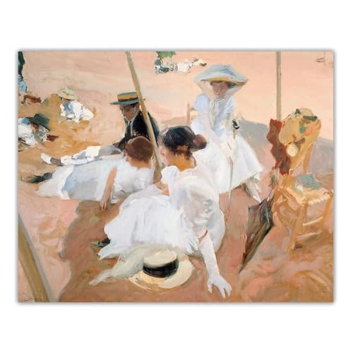 LHHJF LJHFA Joaquin Sorolla Poster《Unter der Markise, am Strand von Zarauz》Wandkunst Joaquin Sorolla Malerei Und Drucke Home Decor Bild 60x70cm Kein Rahmen LHHJF LJHFA Joaquin Sorolla Poster《Unter der Markise, am Strand von Zarauz》Wandkunst Joaquin Sorolla Malerei Und Drucke Home Decor Bild 60x70cm Kein Rahmen von LHHJF LJHFA