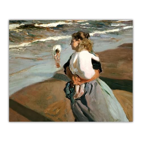 LHHJF LJHFA Joaquin Sorolla Retro Poster《Die kleine Enkelin》Wandkunst Joaquin Sorolla Leinwand Malerei und Drucke Home Decor Bild 60x70cm Kein Rahmen von LHHJF LJHFA