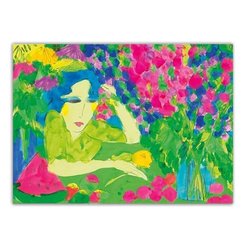 LHHJF LJHFA Walasse Ting Retro Aquarell Poster Dame mit Blumen Leinwand Malerei Walasse Ting Wandkunst und Drucke Für Home Decor Bild 40x60cm Kein Rahmen LHHJF LJHFA Walasse Ting Retro Aquarell Poster Dame mit Blumen Leinwand Malerei Walasse Ting Wandkunst und Drucke Für Home Decor Bild 40x60cm Kein Rahmen von LHHJF LJHFA