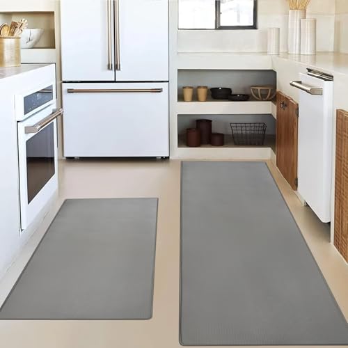 LHHMZ 2 Stück Küchenteppiche und Matten, Gepolsterte Anti Ermüdungs Küchenmatten, Bequeme Küchenteppiche, Wasserdichtes Küchenteppich Set für Küche, Boden, Zimmer, Büro, 44x75cm + 44x120cm von LHHMZ