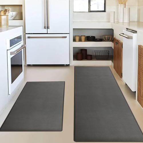 LHHMZ 2 Stück Küchenteppiche und Matten, Gepolsterte Anti Ermüdungs Küchenmatten, Bequeme Küchenteppiche, Wasserdichtes Küchenteppich Set für Küche, Boden, Zimmer, Büro, 44x75cm + 44x120cm von LHHMZ