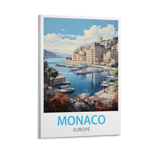 LHJOIUN Monaco Vintage-Reiseposter, 50 x 75 cm, Kunstdruck auf Leinwand, für Wohnzimmer, Schlafzimmer, Heimdekoration, moderne Kunst LHJOIUN Monaco Vintage-Reiseposter, 50 x 75 cm, Kunstdruck auf Leinwand, für Wohnzimmer, Schlafzimmer, Heimdekoration, moderne Kunst von LHJOIUN