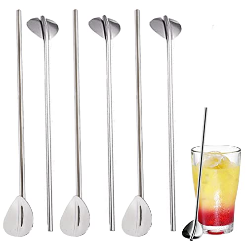 LHKJ 6 Stück Strohhalme Löffel, Wiederverwendbare Strohhalmlöffel Cocktail Latte Macchiato Löffel, Strohhalm Edelstahl mit Löffel für Smoothies Milchshakes Cocktail Kaffee Silber LHKJ 6 Stück Strohhalme Löffel, Wiederverwendbare Strohhalmlöffel Cocktail Latte Macchiato Löffel, Strohhalm Edelstahl mit Löffel für Smoothies Milchshakes Cocktail Kaffee Silber von LHKJ