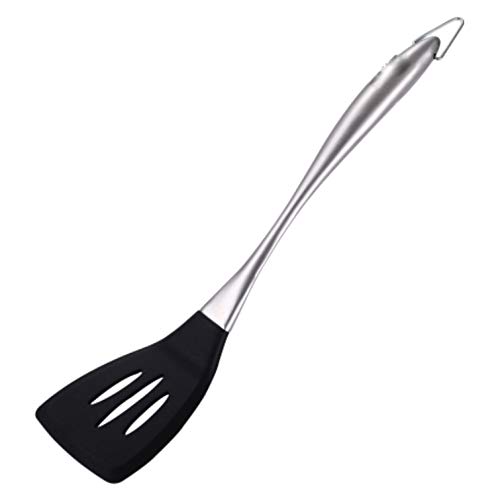 LHKJ Pfannenwender aus Silikon, Pfannenwender Silikon Hitzebeständig Silikon Geschlitzt Pfannenwender BPA Frei Pfannkuchenwender Silikon Hitzebeständiger zum Kochen Silber von LHKJ