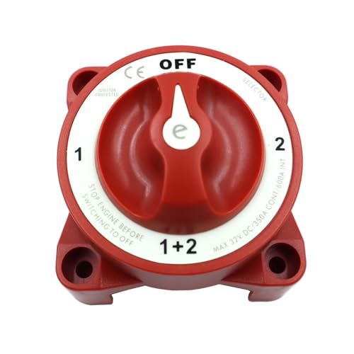 1 Stück wasserdichter Zündschutz E Serie 12-48V 350-600AMine Einkreis Batterie-Isolierschalter Rot mit AFD von LHKQHRDL