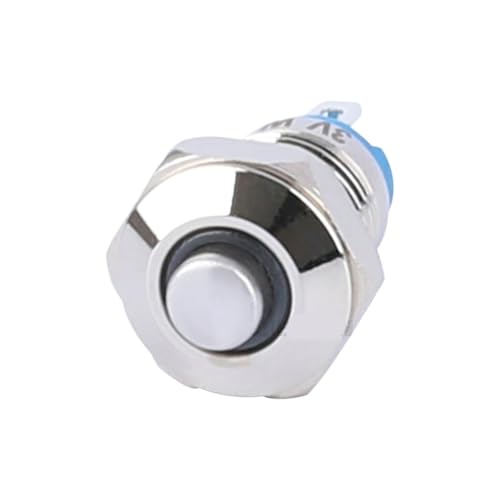 10 MM Hohe Kopf 3 V 5 V 6 V 12 V 24 V Selbst-Verriegelung Reset Push Button Schalter 15 stücke(Red,MOMENTARY(RESET)_3-9V) von LHKQHRDL