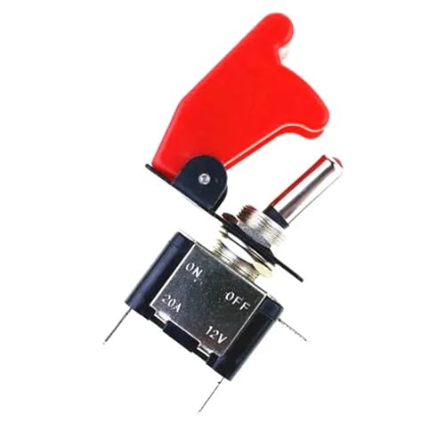 12 V 20 A EIN/AUS Miniatur-Wippschalter mit roter Abdeckung for professionelle Nebelscheinwerfer und Lichtkuppel von Rennwagen, 10 Stück(Red) von LHKQHRDL