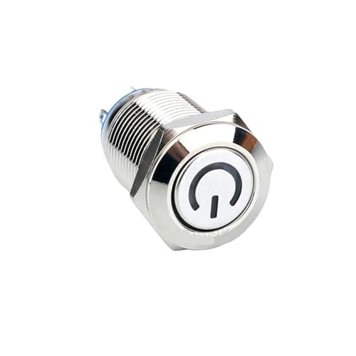 12MM Flachkopf 1NO 4 Pins Led Beleuchtet Metall Push Button Power Schalter 3V 5V 12V 24V 220V 10Pcs(Self-locking,BLUE LED_24V) von LHKQHRDL