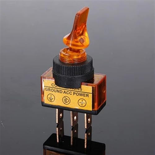 12V 20A LED Beleuchten Wippschalter EIN-AUS Auto Van Boot Licht Anschlüsse Masse Strom ASW-14D 4Pcs(Yellow) von LHKQHRDL
