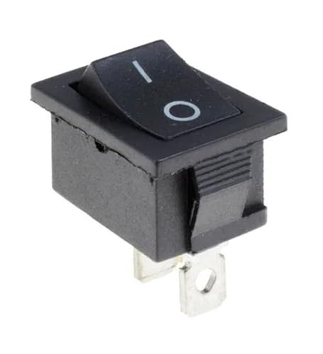 220V Schalter Ein Aus Licht Abdeckung Rocker Power Mechanische Elektrische Led Batterie Mini Interruptor Micro Switche Swich Interuptor 10Pcs(Black 2 Pins) von LHKQHRDL