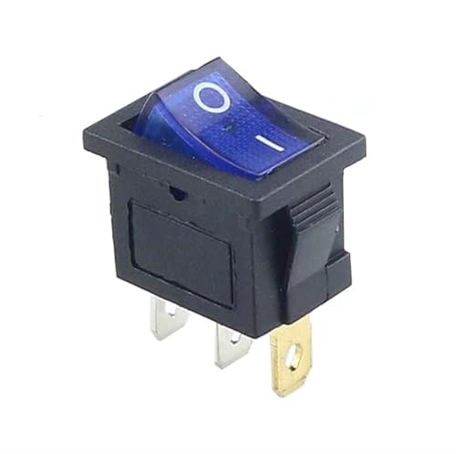220V Schalter Ein Aus Licht Abdeckung Rocker Power Mechanische Elektrische Led Batterie Mini Interruptor Micro Switche Swich Interuptor 10Pcs(Blue Light) von LHKQHRDL
