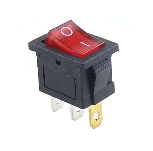 220V Schalter Ein Aus Licht Abdeckung Rocker Power Mechanische Elektrische Led Batterie Mini Interruptor Micro Switche Swich Interuptor 10Pcs(Red Light) von LHKQHRDL